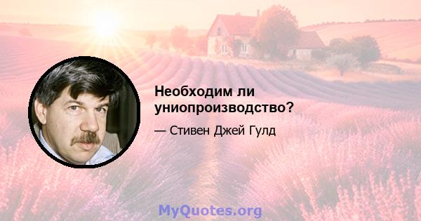 Необходим ли униопроизводство?