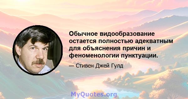 Обычное видообразование остается полностью адекватным для объяснения причин и феноменологии пунктуации.