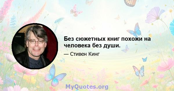 Без сюжетных книг похожи на человека без души.