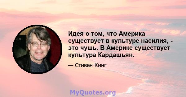 Идея о том, что Америка существует в культуре насилия, - это чушь. В Америке существует культура Кардашьян.