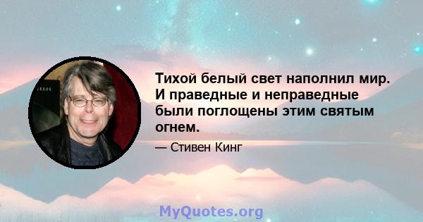 Тихой белый свет наполнил мир. И праведные и неправедные были поглощены этим святым огнем.