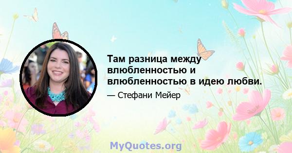 Там разница между влюбленностью и влюбленностью в идею любви.