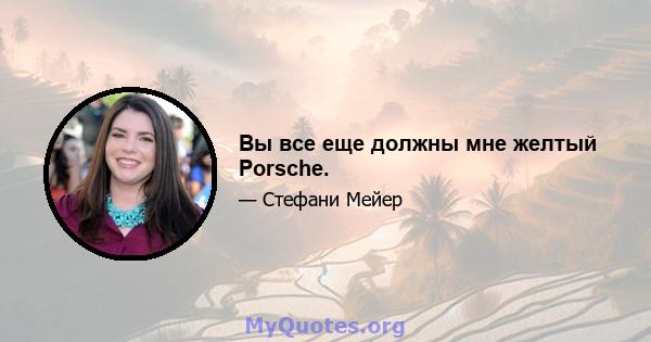 Вы все еще должны мне желтый Porsche.