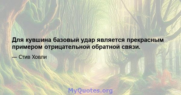 Для кувшина базовый удар является прекрасным примером отрицательной обратной связи.