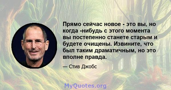 Прямо сейчас новое - это вы, но когда -нибудь с этого момента вы постепенно станете старым и будете очищены. Извините, что был таким драматичным, но это вполне правда.