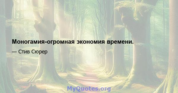 Моногамия-огромная экономия времени.