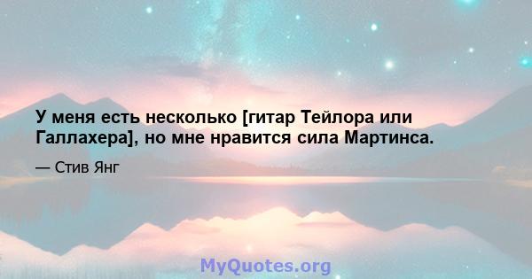 У меня есть несколько [гитар Тейлора или Галлахера], но мне нравится сила Мартинса.