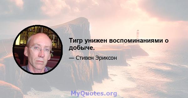 Тигр унижен воспоминаниями о добыче.