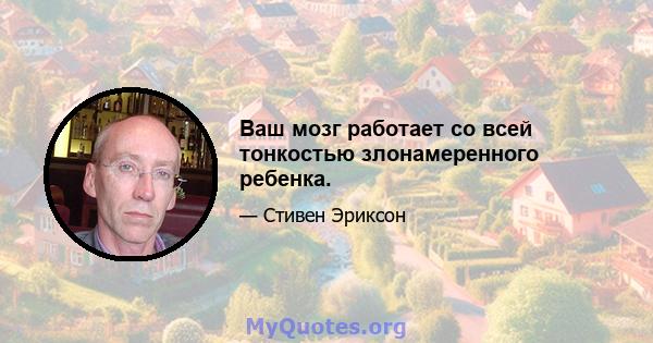 Ваш мозг работает со всей тонкостью злонамеренного ребенка.