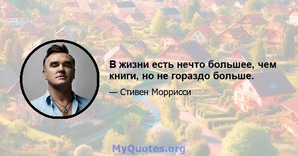 В жизни есть нечто большее, чем книги, но не гораздо больше.