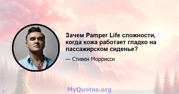 Зачем Pamper Life сложности, когда кожа работает гладко на пассажирском сиденье?