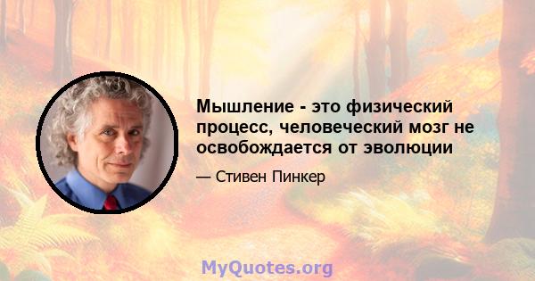 Мышление - это физический процесс, человеческий мозг не освобождается от эволюции