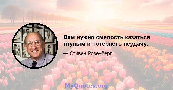 Вам нужно смелость казаться глупым и потерпеть неудачу.