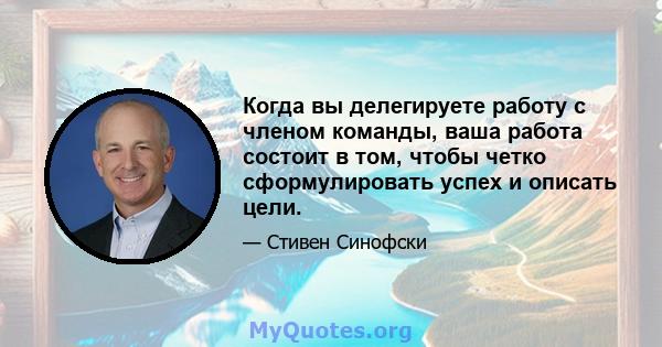 Когда вы делегируете работу с членом команды, ваша работа состоит в том, чтобы четко сформулировать успех и описать цели.