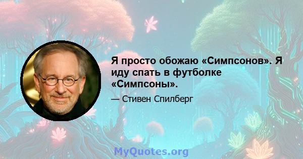 Я просто обожаю «Симпсонов». Я иду спать в футболке «Симпсоны».