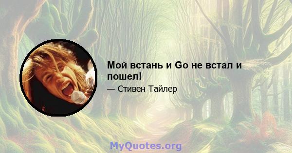 Мой встань и Go не встал и пошел!