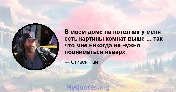 В моем доме на потолках у меня есть картины комнат выше ... так что мне никогда не нужно подниматься наверх.