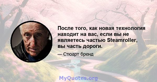 После того, как новая технология находит на вас, если вы не являетесь частью Steamroller, вы часть дороги.