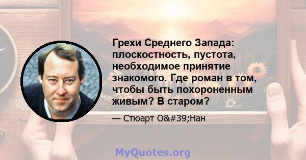 Грехи Среднего Запада: плоскостность, пустота, необходимое принятие знакомого. Где роман в том, чтобы быть похороненным живым? В старом?