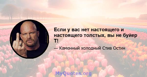 Если у вас нет настоящего и настоящего толстых, вы не буйер T!