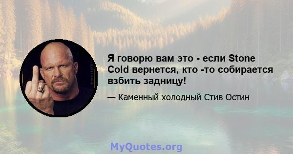 Я говорю вам это - если Stone Cold вернется, кто -то собирается взбить задницу!