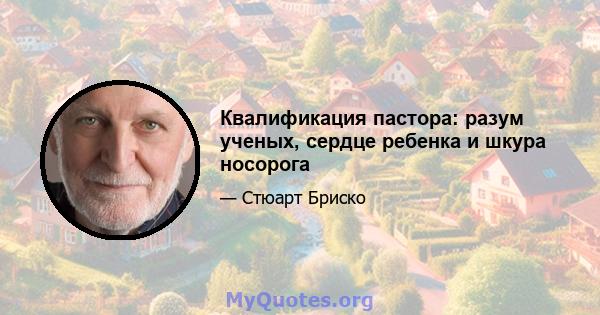 Квалификация пастора: разум ученых, сердце ребенка и шкура носорога