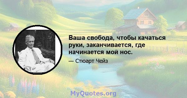 Ваша свобода, чтобы качаться руки, заканчивается, где начинается мой нос.