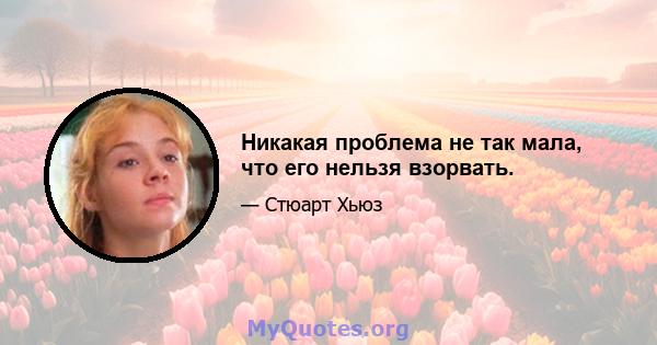 Никакая проблема не так мала, что его нельзя взорвать.