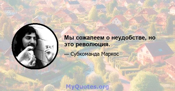 Мы сожалеем о неудобстве, но это революция.