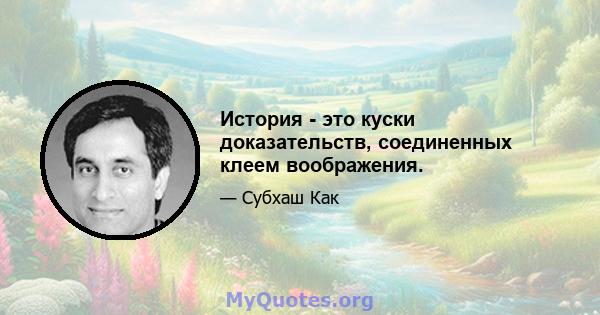 История - это куски доказательств, соединенных клеем воображения.