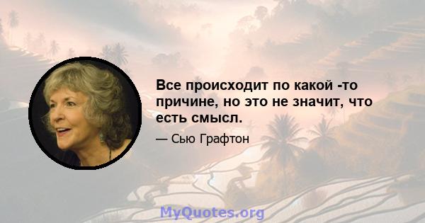 Все происходит по какой -то причине, но это не значит, что есть смысл.