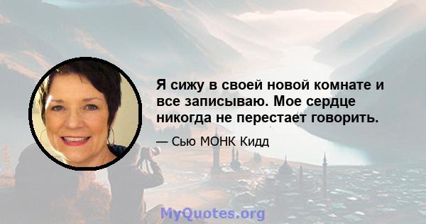 Я сижу в своей новой комнате и все записываю. Мое сердце никогда не перестает говорить.