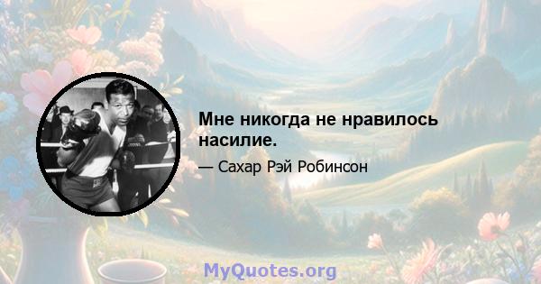 Мне никогда не нравилось насилие.