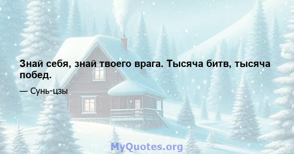 Знай себя, знай твоего врага. Тысяча битв, тысяча побед.