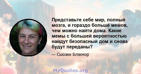 Представьте себе мир, полный мозга, и гораздо больше мемов, чем можно найти дома. Какие мемы с большей вероятностью найдут безопасный дом и снова будут переданы?