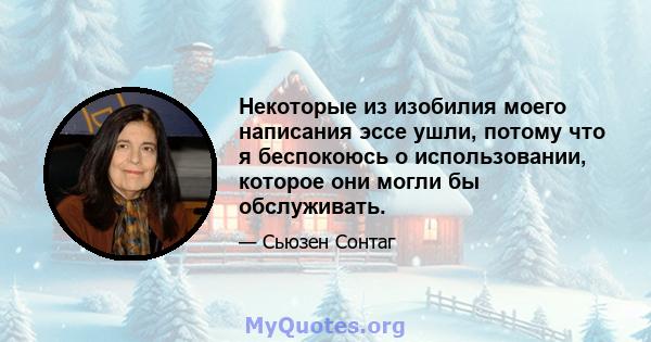 Некоторые из изобилия моего написания эссе ушли, потому что я беспокоюсь о использовании, которое они могли бы обслуживать.