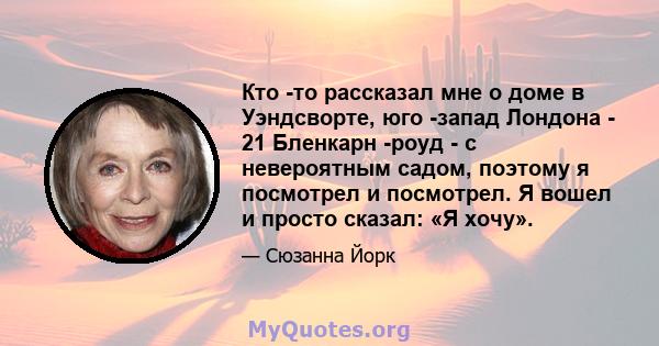 Кто -то рассказал мне о доме в Уэндсворте, юго -запад Лондона - 21 Бленкарн -роуд - с невероятным садом, поэтому я посмотрел и посмотрел. Я вошел и просто сказал: «Я хочу».