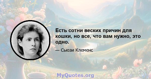 Есть сотни веских причин для кошки, но все, что вам нужно, это одно.