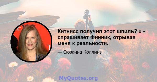 Китнисс получил этот шпиль? » - спрашивает Финник, отрывая меня к реальности.