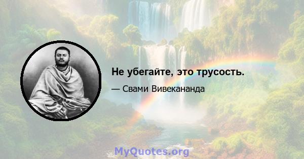 Не убегайте, это трусость.