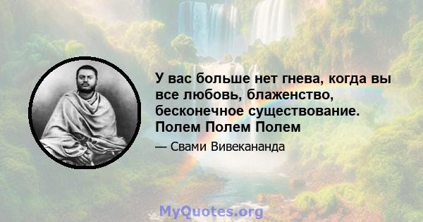 У вас больше нет гнева, когда вы все любовь, блаженство, бесконечное существование. Полем Полем Полем