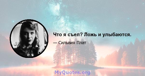 Что я съел? Ложь и улыбаются.