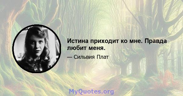 Истина приходит ко мне. Правда любит меня.