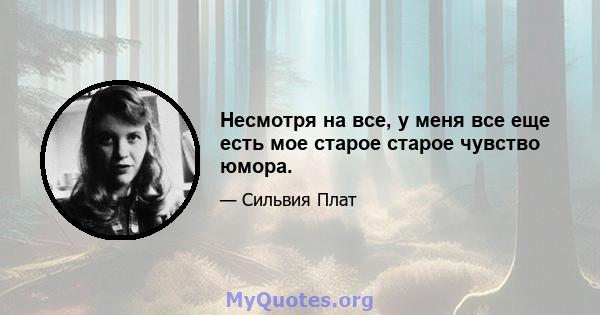 Несмотря на все, у меня все еще есть мое старое старое чувство юмора.