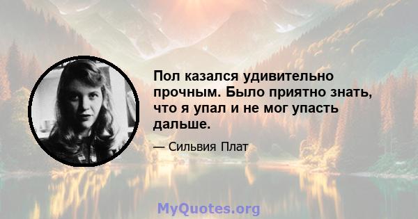 Пол казался удивительно прочным. Было приятно знать, что я упал и не мог упасть дальше.