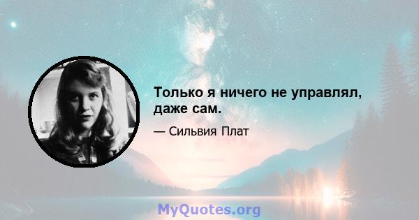 Только я ничего не управлял, даже сам.