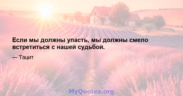 Если мы должны упасть, мы должны смело встретиться с нашей судьбой.