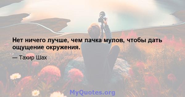 Нет ничего лучше, чем пачка мулов, чтобы дать ощущение окружения.