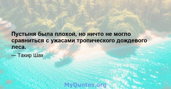 Пустыня была плохой, но ничто не могло сравниться с ужасами тропического дождевого леса.