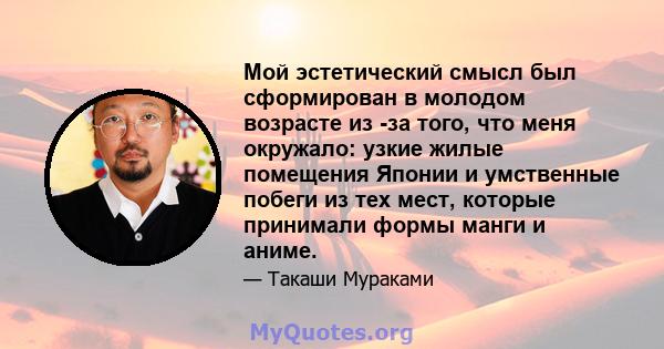 Мой эстетический смысл был сформирован в молодом возрасте из -за того, что меня окружало: узкие жилые помещения Японии и умственные побеги из тех мест, которые принимали формы манги и аниме.